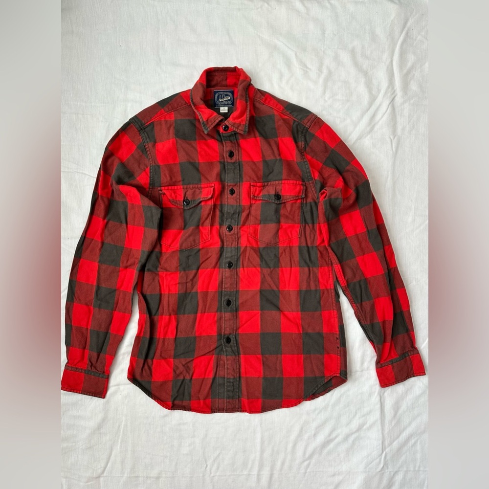 JCrew Men’s Red and Black Plaid Button-Up Shirt